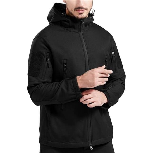 Mens Tactical Jacket Waterproof Windproof Military Outdoor Soft Fleece Hooded - Picture 6 of 7
